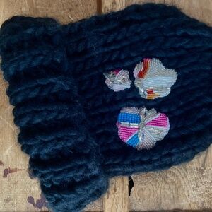 Beaded appliqué beanie